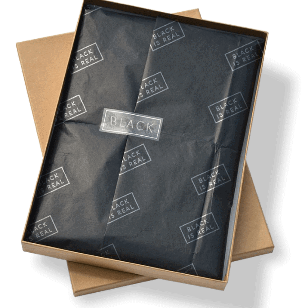 Black Custom Printed Tissue Paper - Inkable Label Co