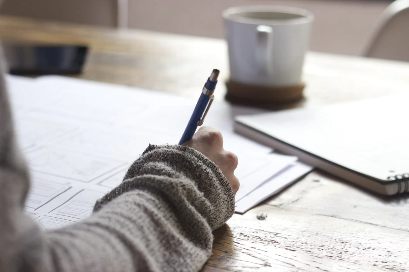 Writing notes on paper