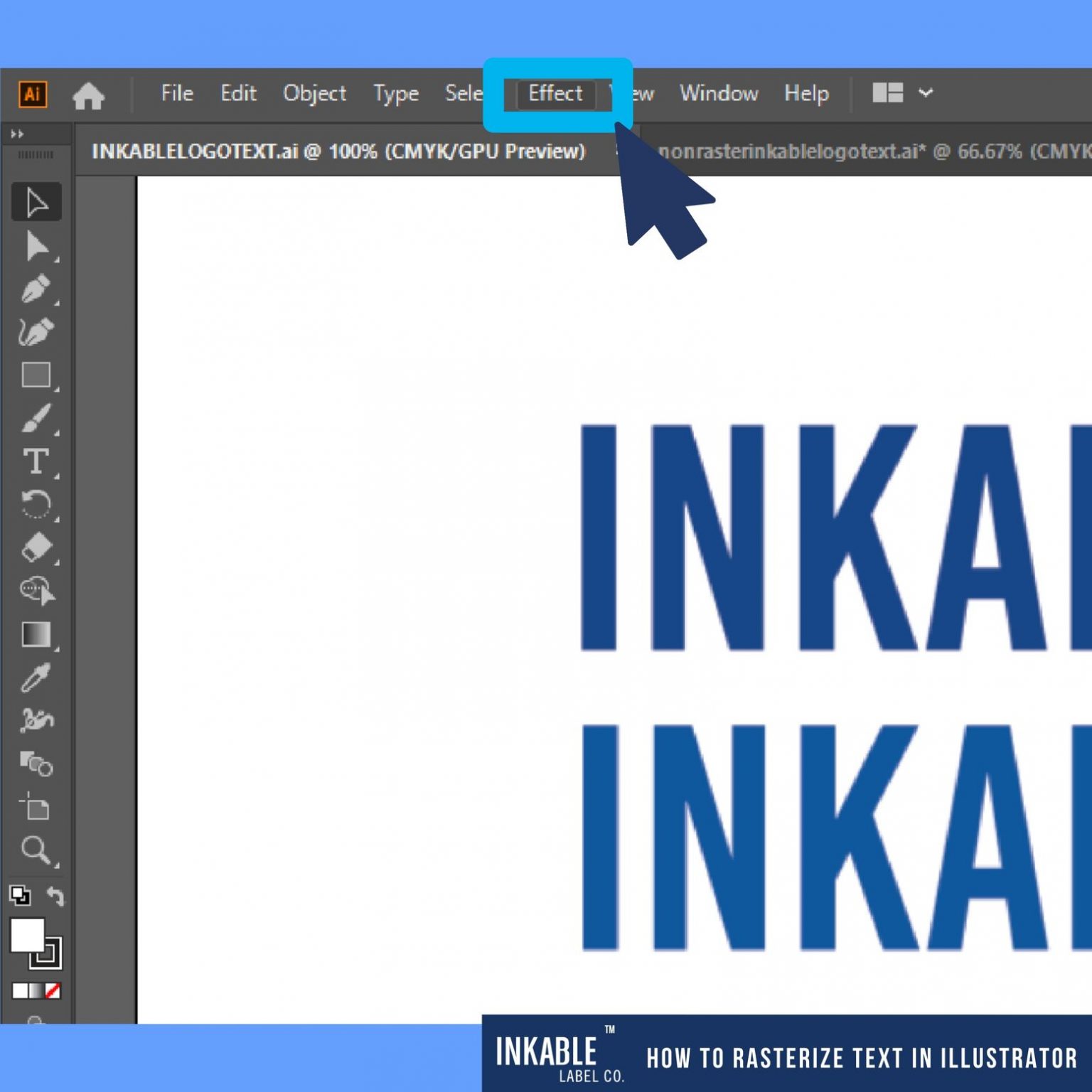 How to rasterize text in illustrator inkable label co 