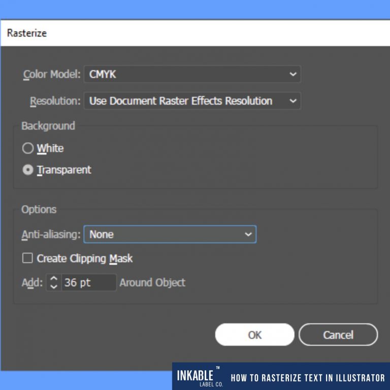 How to rasterize text in illustrator inkable label co 
