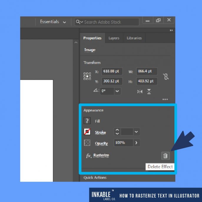 How to rasterize text in illustrator inkable label co 