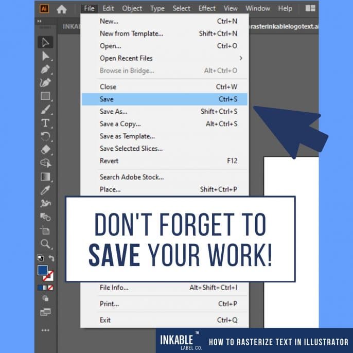 How to rasterize text in illustrator inkable label co 